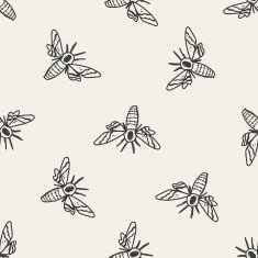 Moth doodle seamless pattern background
