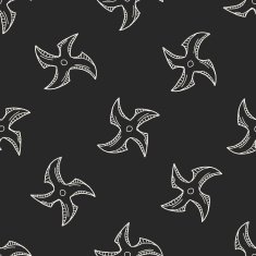 ninja weapon doodle seamless pattern background N6