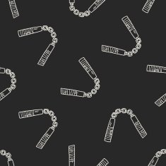 nunchaku doodle seamless pattern background