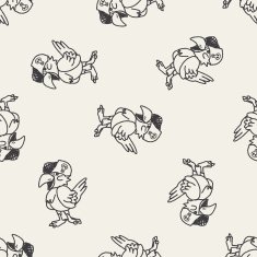parrot doodle seamless pattern background