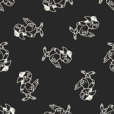 parrot doodle seamless pattern background N2