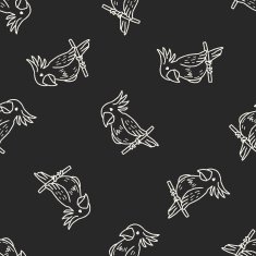 parrot doodle seamless pattern background N3