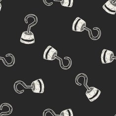 pirate hook doodle seamless pattern background