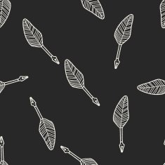 Quill doodle seamless pattern background N3