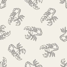 Scorpion doodle seamless pattern background