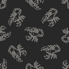 Scorpion doodle seamless pattern background N2