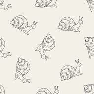 snail doodle seamless pattern background