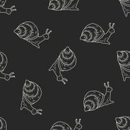 snail doodle seamless pattern background N2