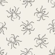 spider doodle seamless pattern background N3