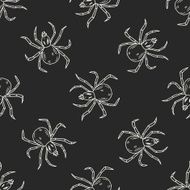 spider doodle seamless pattern background N4