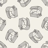 treasure chest doodle seamless pattern background