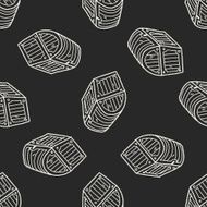 treasure chest doodle seamless pattern background N4