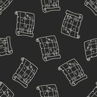 Treasure Map doodle seamless pattern background N2