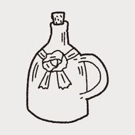 wine bottle doodle N6