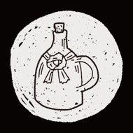 wine bottle doodle N8
