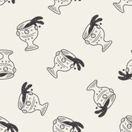 wineglass doodle seamless pattern background
