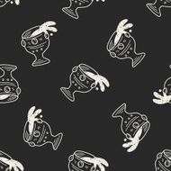 wineglass doodle seamless pattern background N2