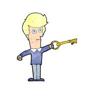 cartoon man with key N3