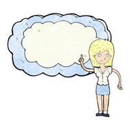 cartoon woman with text space cloud N2