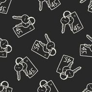Doodle Key seamless pattern background