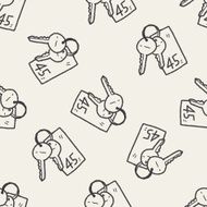 Doodle Key seamless pattern background N2