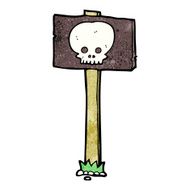 cartoon spooky sign post