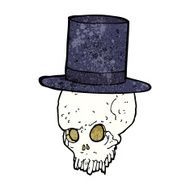 cartoon skull in top hat N4