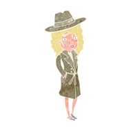 cartoon woman wearing sensible hat