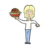 cartoon man with burger N4