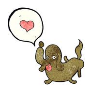 cartoon dog with love heart N4