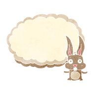 cartoon rabbit with text space cloud N2