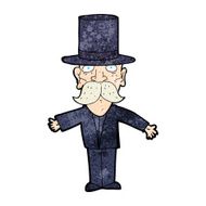 cartoon man wearing top hat N32