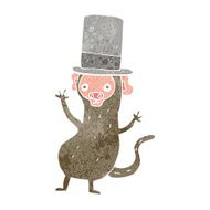 cartoon monkey in top hat N3