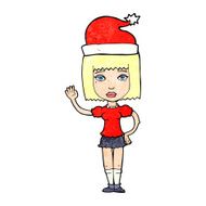 cartoon woman ready for christmas N36