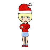 cartoon woman ready for christmas N37