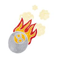 cartoon flaming pool ball N2