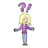 cartoon woman asking question N22