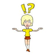 cartoon woman asking question N23