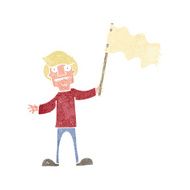 cartoon man waving white flag N2