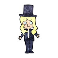 cartoon woman wearing top hat N2