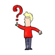 Cartoon Man Asking Question N13