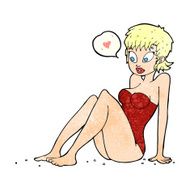 cartoon woman in love N44