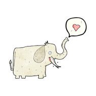 cartoon elephant with love heart N2