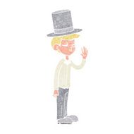 cartoon man wearing top hat N33