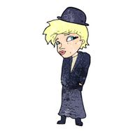 cartoon woman in bowler hat N2