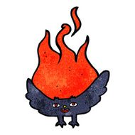 cartoon flaming halloween bat N2
