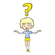 cartoon woman asking question N25