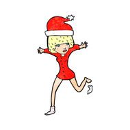 cartoon woman excited for christmas N2