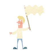 cartoon man waving white flag N3