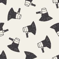 Doodle Megaphone seamless pattern background N5
